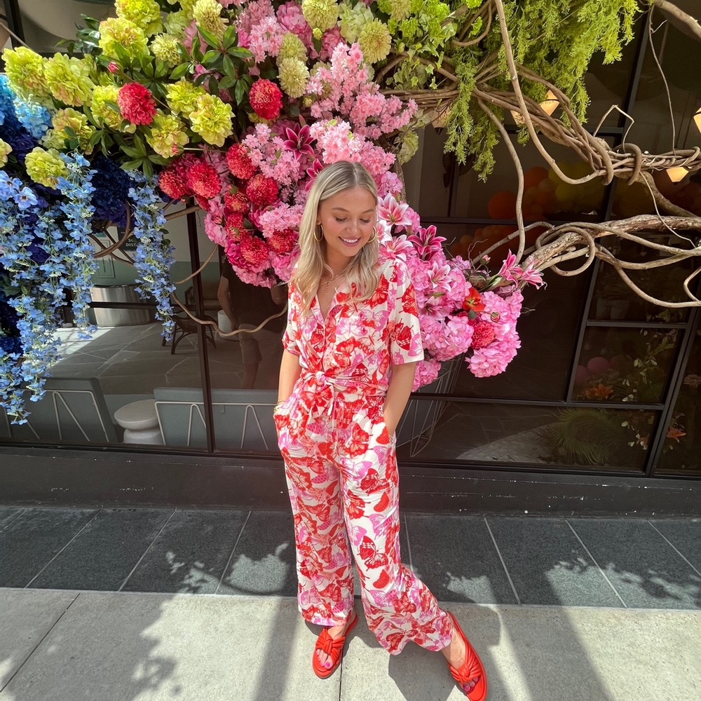 Pink Red and White Two Piece Butterfly Set